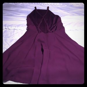 Burgundy mini cocktail party dress